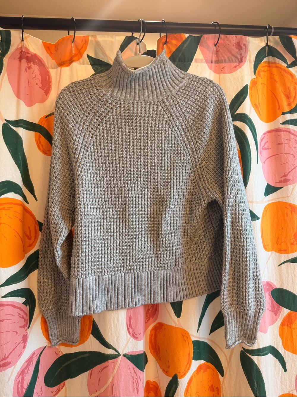 American Eagle Outfitters Grey Waffle Turtle Neck Sweater